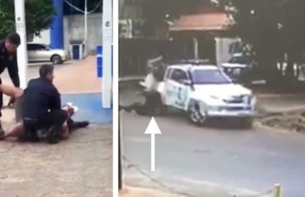 Malabarista zarandeó a una unidad policial | Crónica