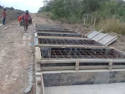 Puente de hormigón armado avanza en la ruta bioceánica de Carmelo Peralta