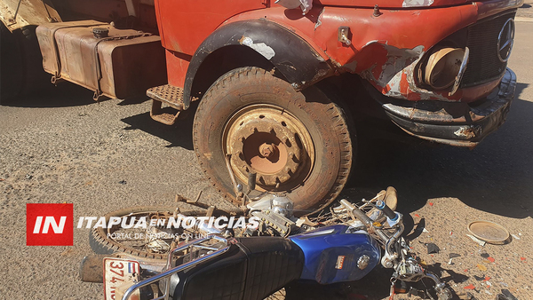 MOTOCICLISTA HERIDO TRAS FUERTE COLISIÓN SOBRE RUTA 1