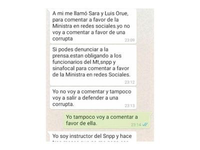 Por WhatsApp instan  a alabar   gestión de  Bacigalupo en redes