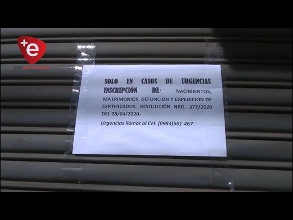 ATENCIÓN ''A MEDIAS'' EN LA OFICINA DEL REGISTRO CIVIL DE ENCARNACIÓN