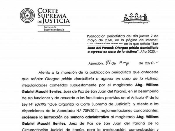 Sumarian a juez por fallo en caso de violencia intrafamiliar
