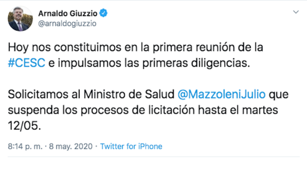 HOY / Comisión especial que supervisa compras COVID-19 pidió suspender licitaciones en el Ministerio de Salud
