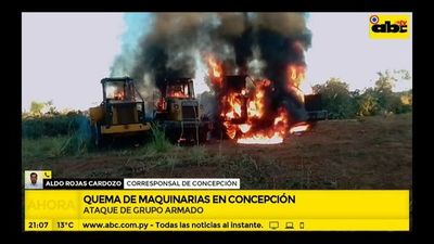 Quema de maquinarias en Concepción - ABC Noticias - ABC Color