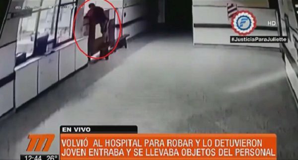 Robó en hospital, volvió, fue identificado y ahora está detenido