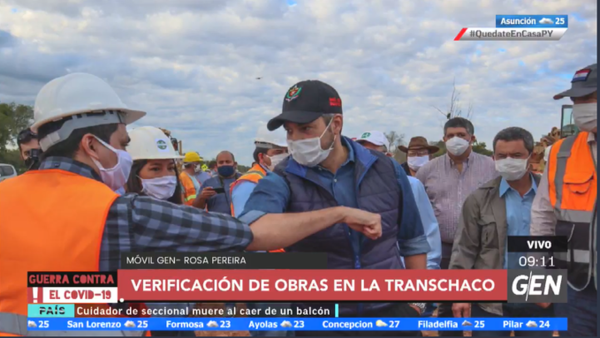 HOY / El presidente de la República Mario Abdo realiza la verificación de obras en la Transchaco