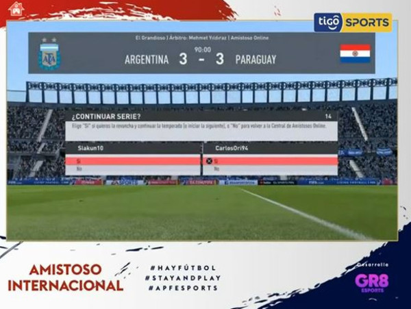 Derlis González y Sergio Agüero empatan en el primer partido
