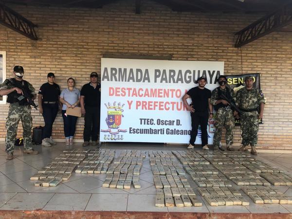 Decomisan carga de marihuana en zona ribereña del Alto Paraná