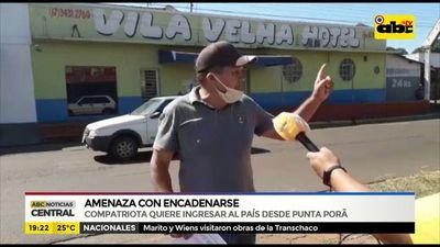 Amenaza con encadenarse si no lo dejan pasar  - ABC Noticias - ABC Color