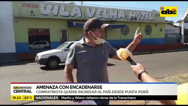Amenaza con encadenarse si no lo dejan pasar  - ABC Noticias - ABC Color