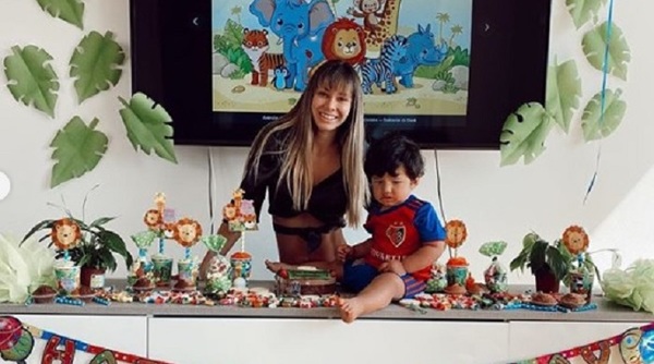 Judith Gamarra celebró en el extranjero el primer añito de su hijo 