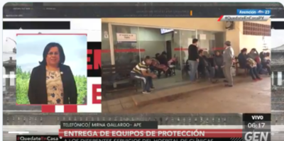HOY / Mirna Gallardo, Presidente de la Asociación Paraguaya de Enfermería, sobre entrega de equipos de protección a servicios del Hospital de Clínicas