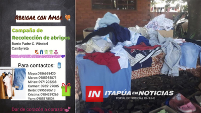 INVITAN A CAMPAÑA DE RECOLECCIÓN DE ABRIGOS EN CAMBYRETÁ
