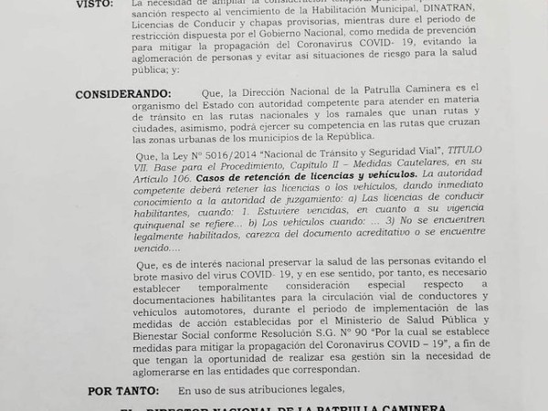 Patrulla Caminera volverá a exigir documentos desde junio