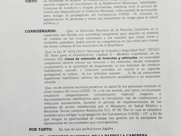 Patrulla Caminera volverá a exigir documentos desde junio