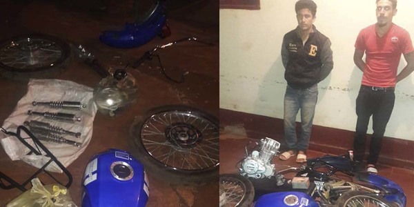  POLICÍAS DE NATALIO RECUPERAN PARTES DE MOTOCICLETA HURTADA. 