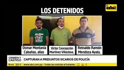 Capturan a presuntos sicarios de policías - Crimen y castigo - ABC Color