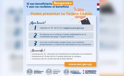 Ñangareko: Inscriptos que no recibieron subsidio lo harían por cédula