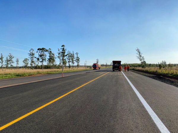 Obras en ruta PY02 siguen con señalización horizontal