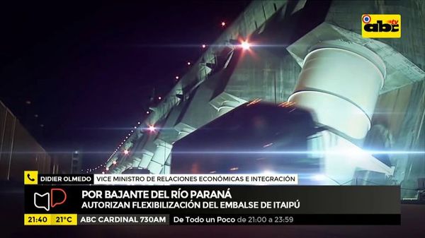 Autorizan flexibilización del embalse por bajante del río Paraná - Mesa de Periodistas - ABC Color