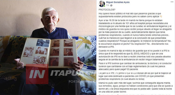 EX COMBATIENTE TUVO QUE ESPERAR UNA NOCHE PARA ACCEDER AL TRATAMIENTO QUE BUSCABA.