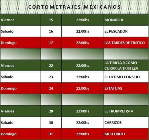 Embajada de México invita al ciclo de cortometrajes por Paraguay TV - .::RADIO NACIONAL::.