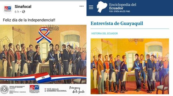 Sinafocal confunde a Simón Bolívar y San Martín con los próceres de mayo