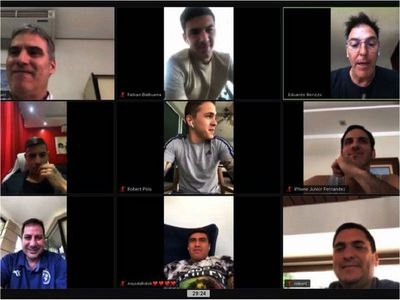 Albirrojos se encontraron con el DT de forma virtual