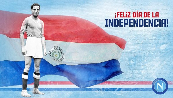 Napoli recuerda a su gran 'estrella' guaraní y la Independencia del Paraguay