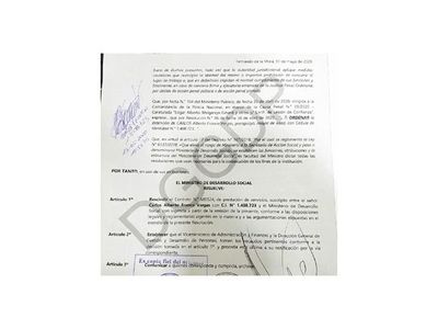 MDS desvincula al chofer investigado  en caso Dinac