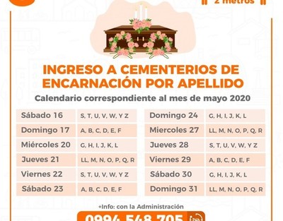 Encarnación: establecen visitas al cementerio por apellidos