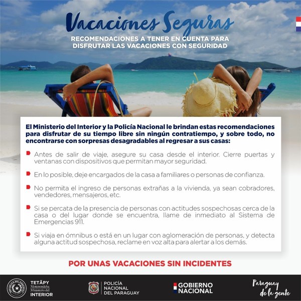 Vacaciones Seguras: Está pensando tomarse un descanso?. - Campo 9 Noticias