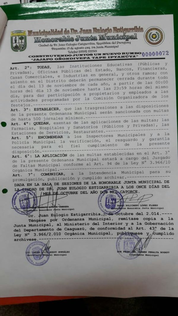 13 noviembre asueto en Campo 9 - Campo 9 Noticias