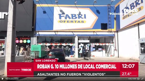 Entraron a robar comercio sin mostrar armas » San Lorenzo PY