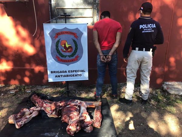 Detienen a “Matula” con 65 kilos de carne de procedencia sospechosa - Nacionales - ABC Color
