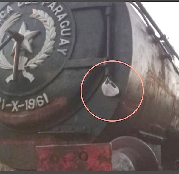 Puerco dejó su tapabocas colgado por tren histórico | Crónica