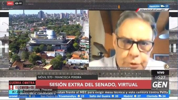 HOY / Senador Hugo Richer en la sesión extraordinaria de la Cámara de Senadores