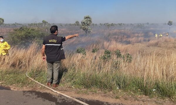 Reportan incendio en zona de la ruta Luque – San Ber