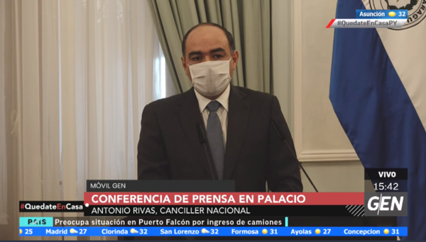 HOY / Antonio Rivas, canciller nacional, expone los resultados de la reunión virtual de jefes de Estado del PROSUR
