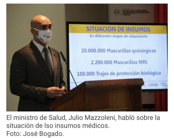 Covid-19: Salud aclara que aceptó algunos insumos entregados por las firmas proveedoras