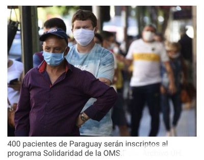 Paraguay participará en pruebas de fármacos contra el Covid-19 de la OMS