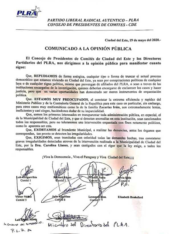 Liberales exigen respeto al proceso democrático y divulgan comunicado en apoyo a Prieto - Noticde.com