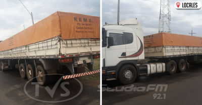 Hallaron un camión transportador de soja abandonado en Coronel Bogado