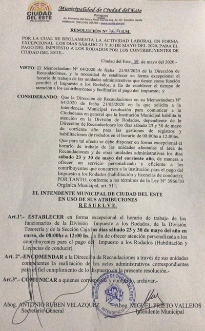 Municipalidad de CDE abre este sábado para gestión de registros y habilitaciones