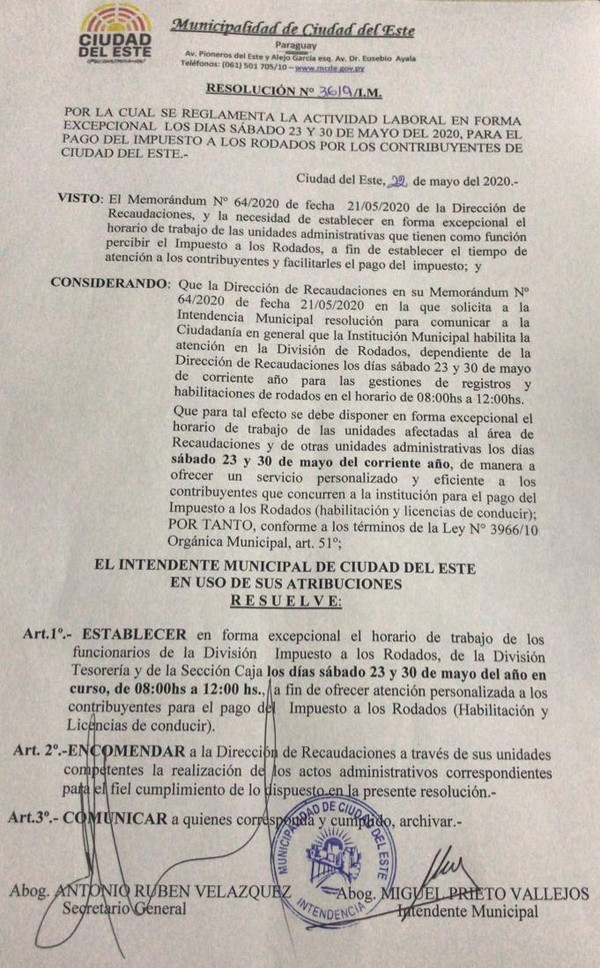 Municipalidad de CDE abre este sábado para gestión de registros y habilitaciones