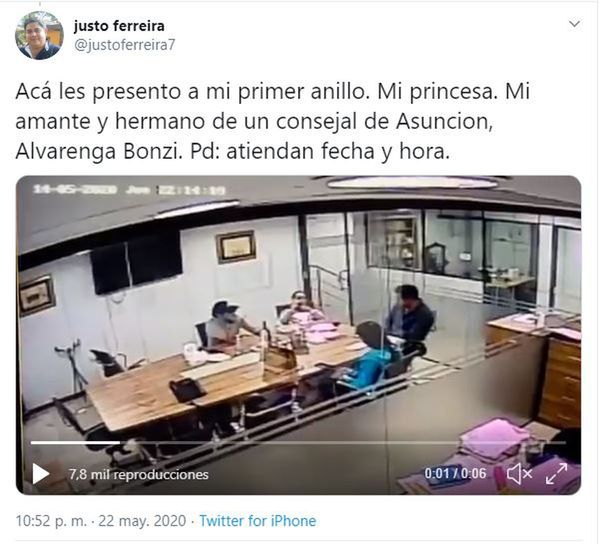 Justo Ferreira presenta denuncia en la Fiscalía