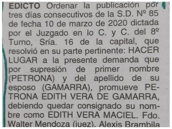 Se burlaban de su nombre y vía judicial lo hizo borrar