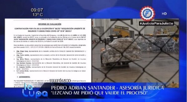 Contrato de insumos médicos estaba "cocinado", según testigo