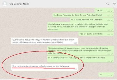 Policía debe traer junto al Juez a Intendente; mientras que el Director de Concepción Crio. Noldin dijo que la causa ya le fue levantada
