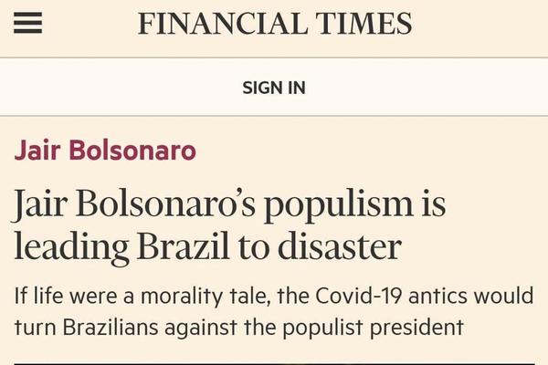 Financial Times: “El populismo de Jair Bolsonaro está llevando a Brasil al desastre” - El Trueno